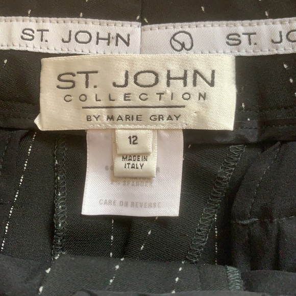 St. John pin stripped black slacks size 12 - Picture 2 of 6